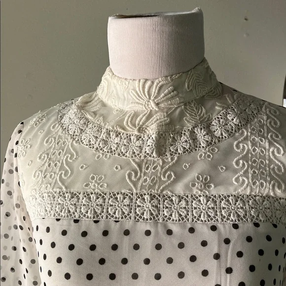 ASOS White Long Sleeve Polka Dot Dress - Picture 7 of 9